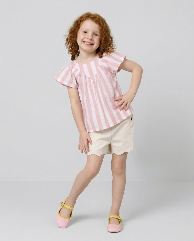 Camiseta de rayas rosa
