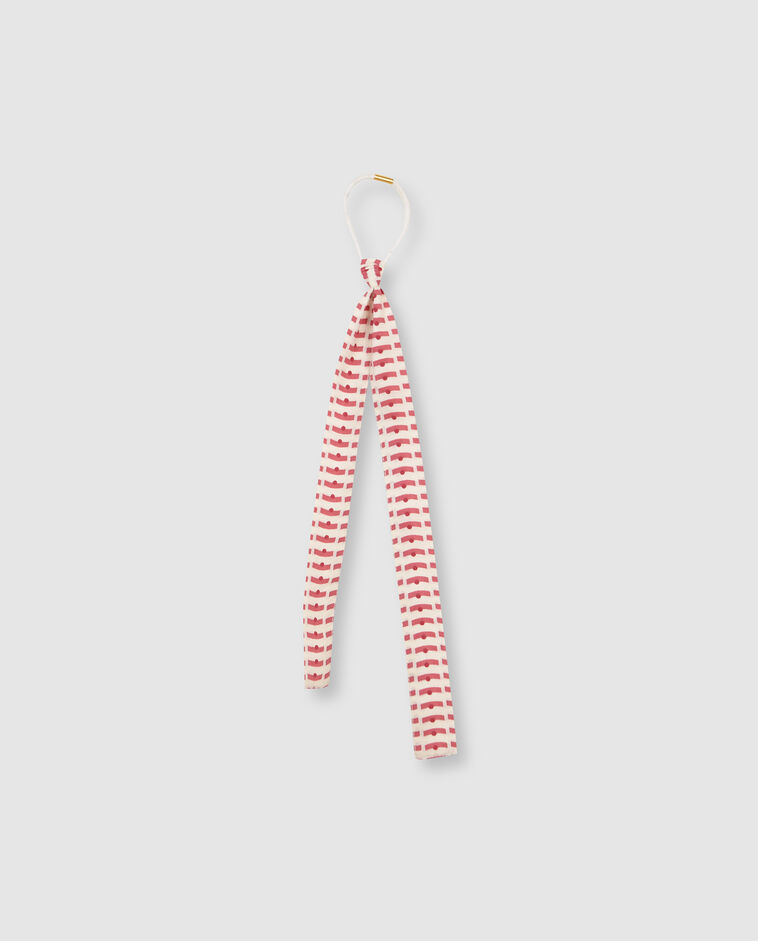 Lazo estampado rosa y blanco