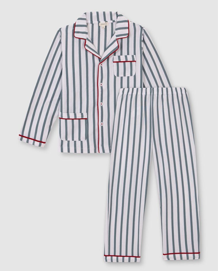 Pijama de rayas verde ni&ntilde;o
