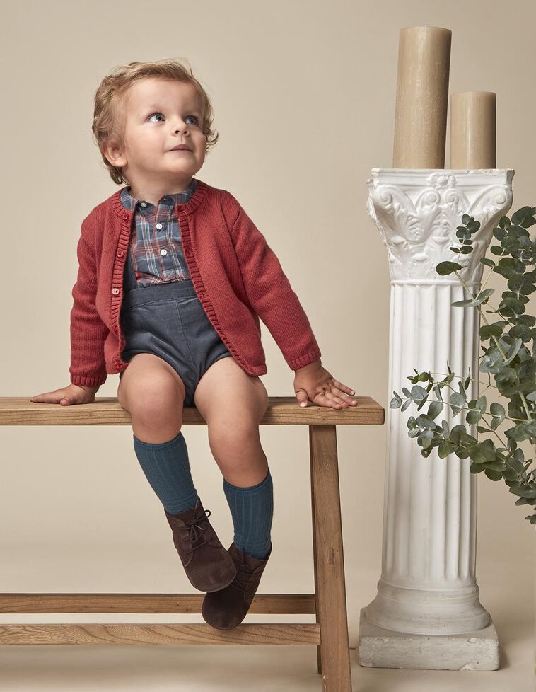 Chaqueta básica con lana granate