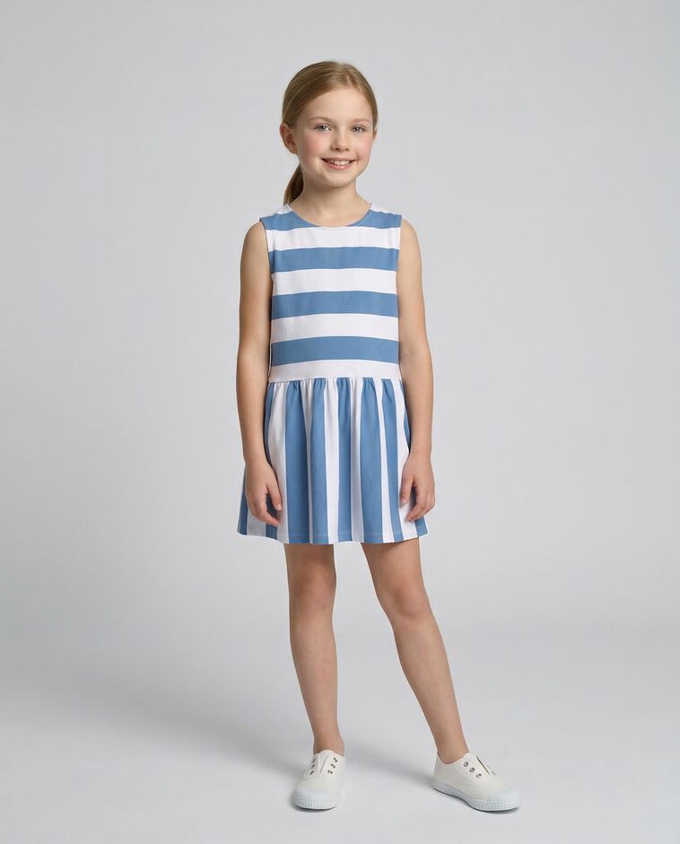 Vestido punto azul claro
