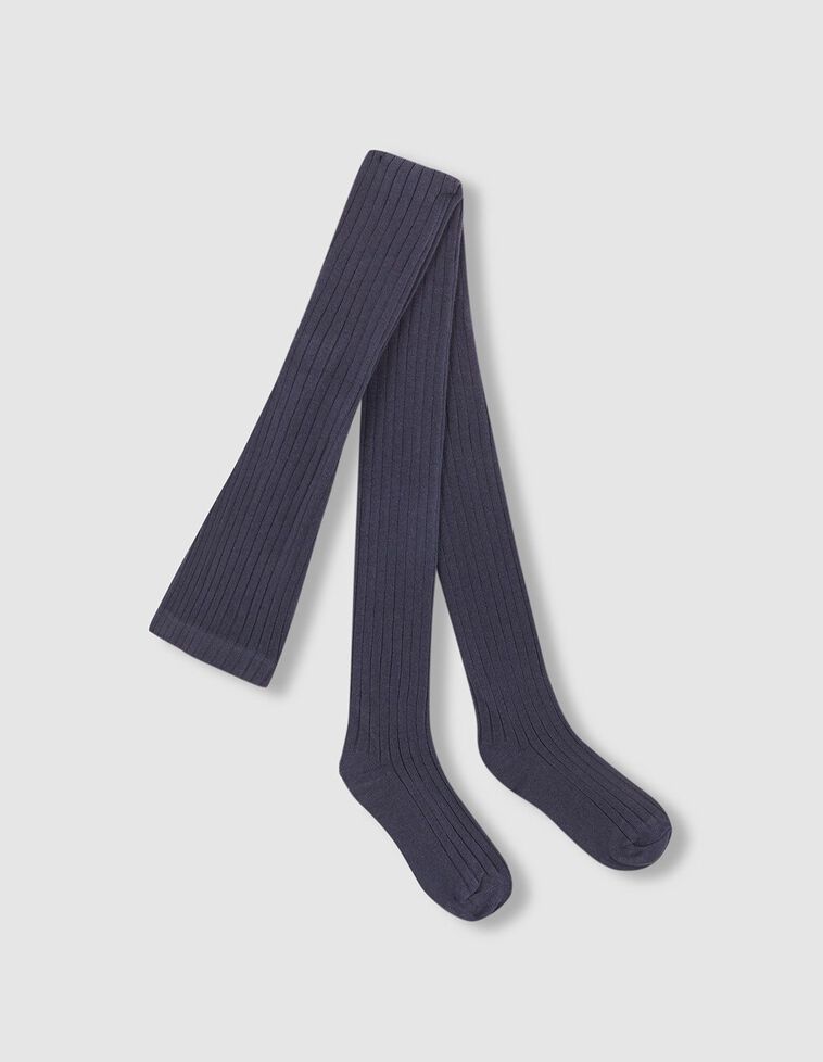 Leotardos de canalé azul pato