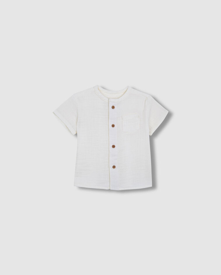 Camisa de gasa blanco