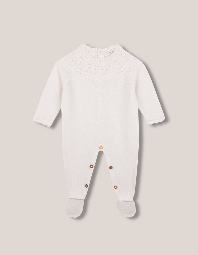 Pelele con lana de ochos y cuello ondas blanco