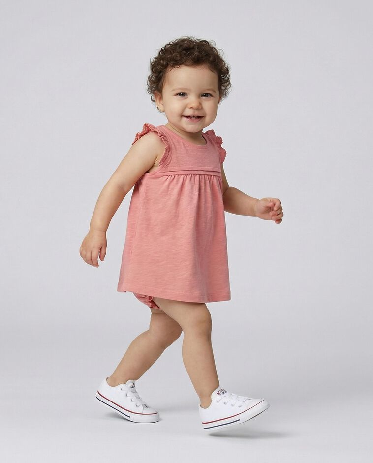 Vestido de punto rosa
