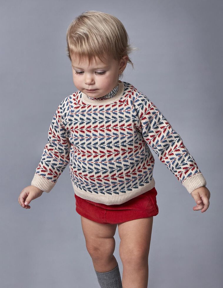 Jersey de jacquard con lana rojo