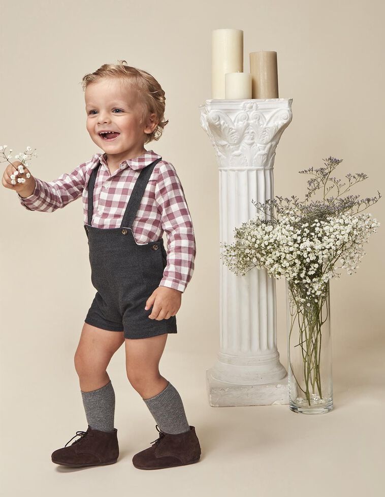 Camisa cuadro vichy morado