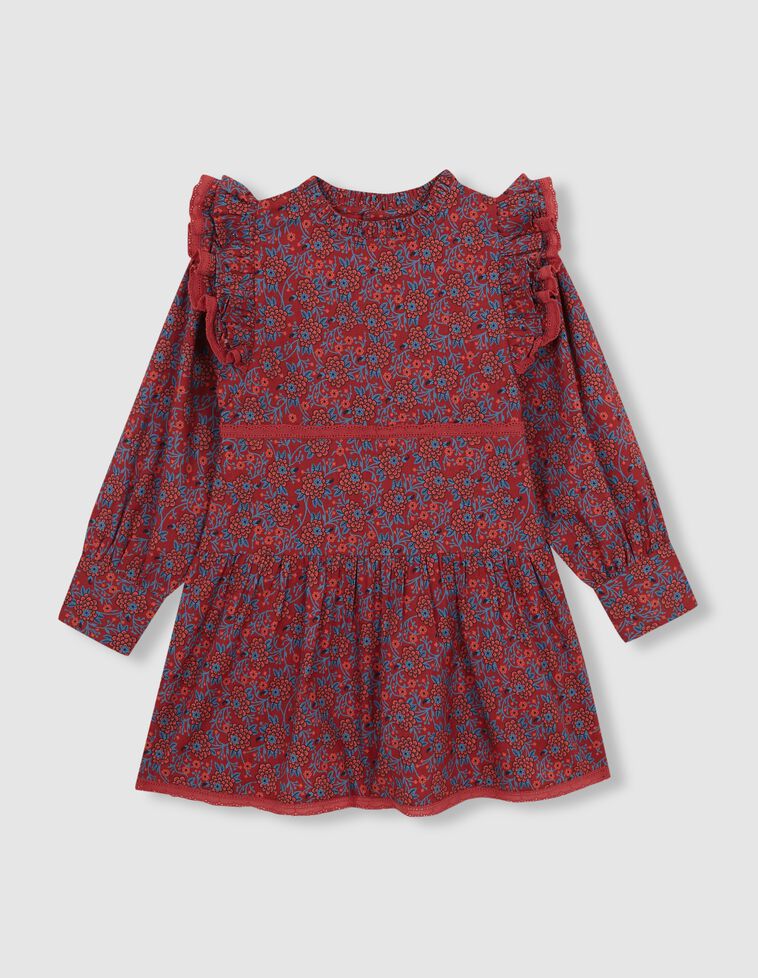 Vestido con estampado granate