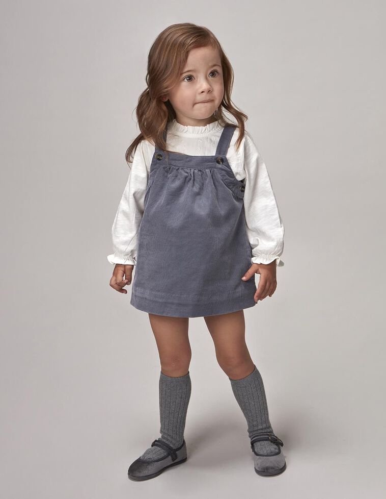 Pichi pana lisa con cubrepa&ntilde;al gris