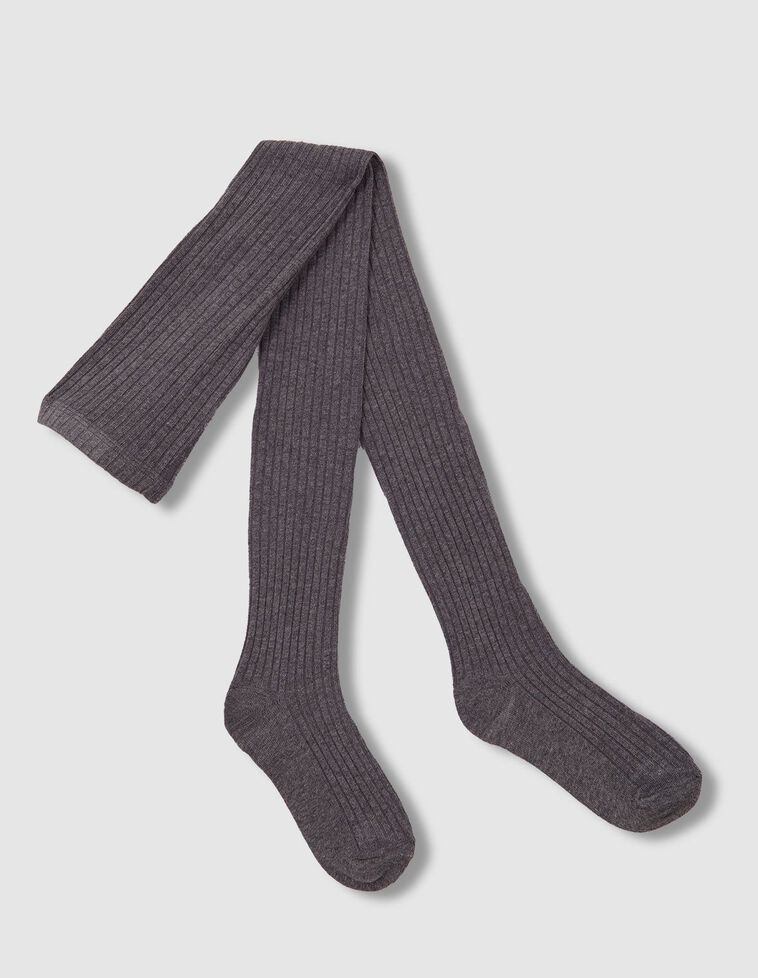 Leotardos de canalé gris