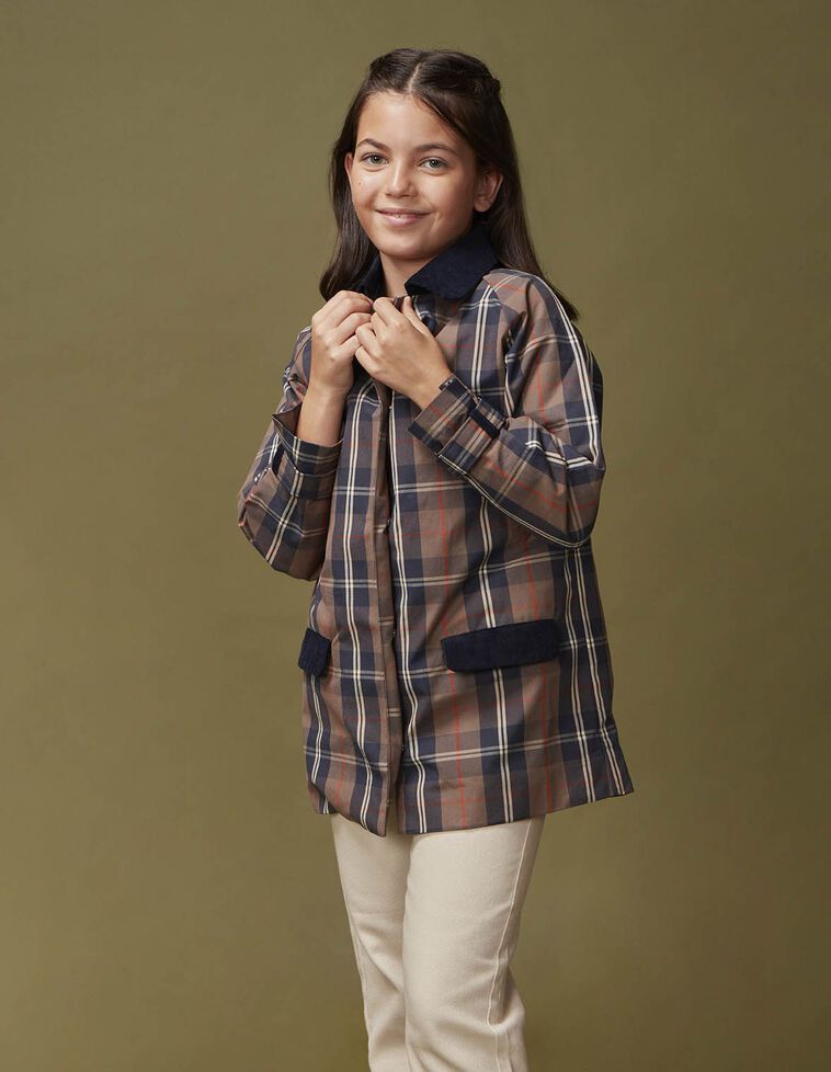 Chaquetón de cuadros con chaleco interior extraible azul