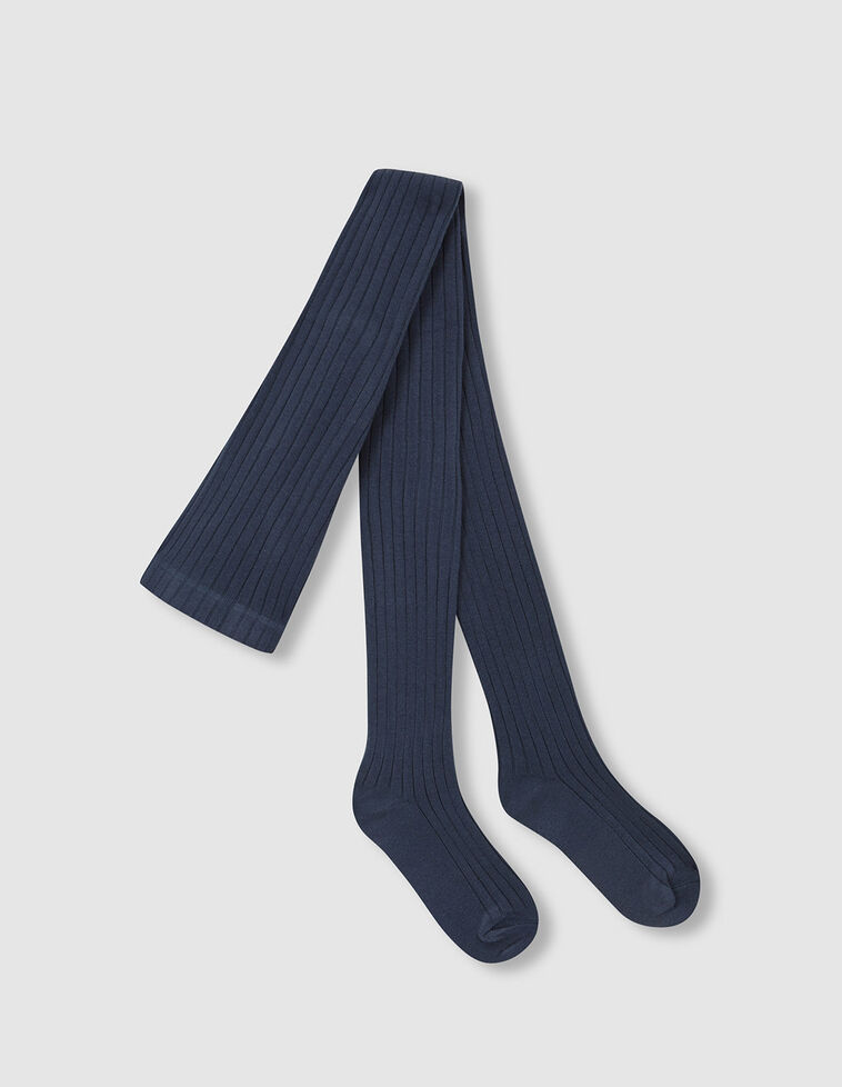 Leotardos de canalé azul oscuro