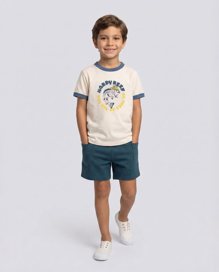 Pantal&oacute;n cargo con cintura el&aacute;stica azul oscuro