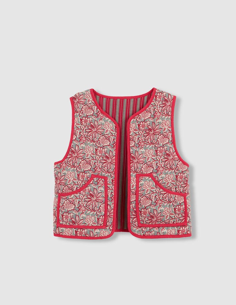 Chaleco reversible acolchado verde oscuro