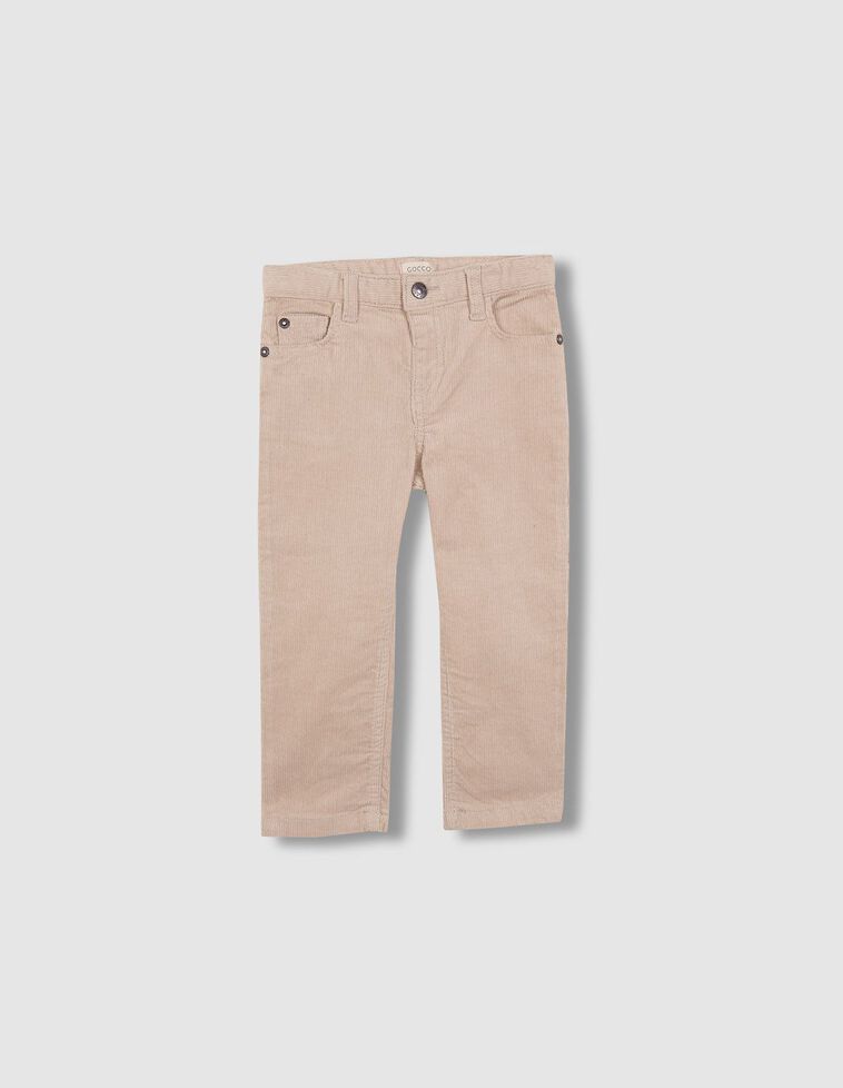 Pantalón 5 bolsillos de pana piedra