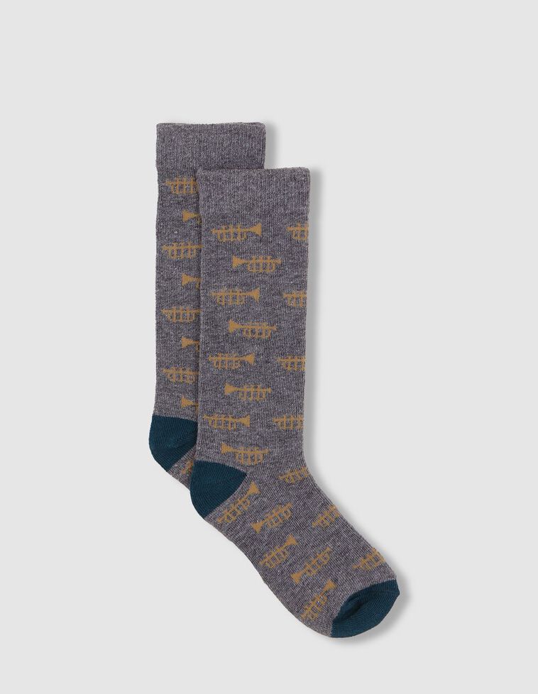Calcetines jacquard gris