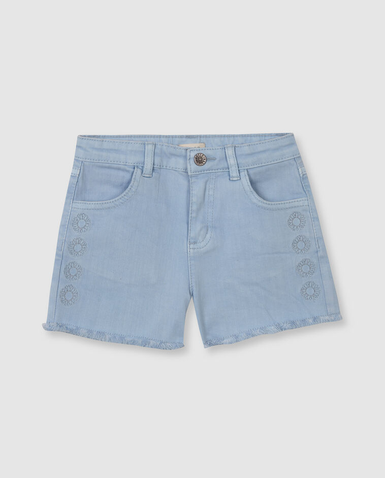 Pantal&oacute;n corto con bordados denim