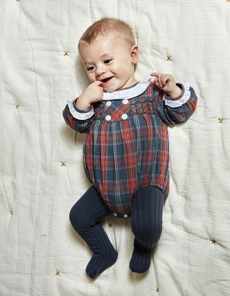 Ranita de cuadros estilo escocés azul claro