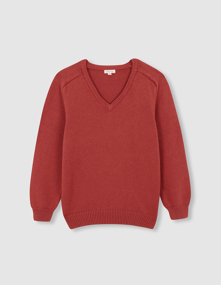 Jersey básico granate con lana