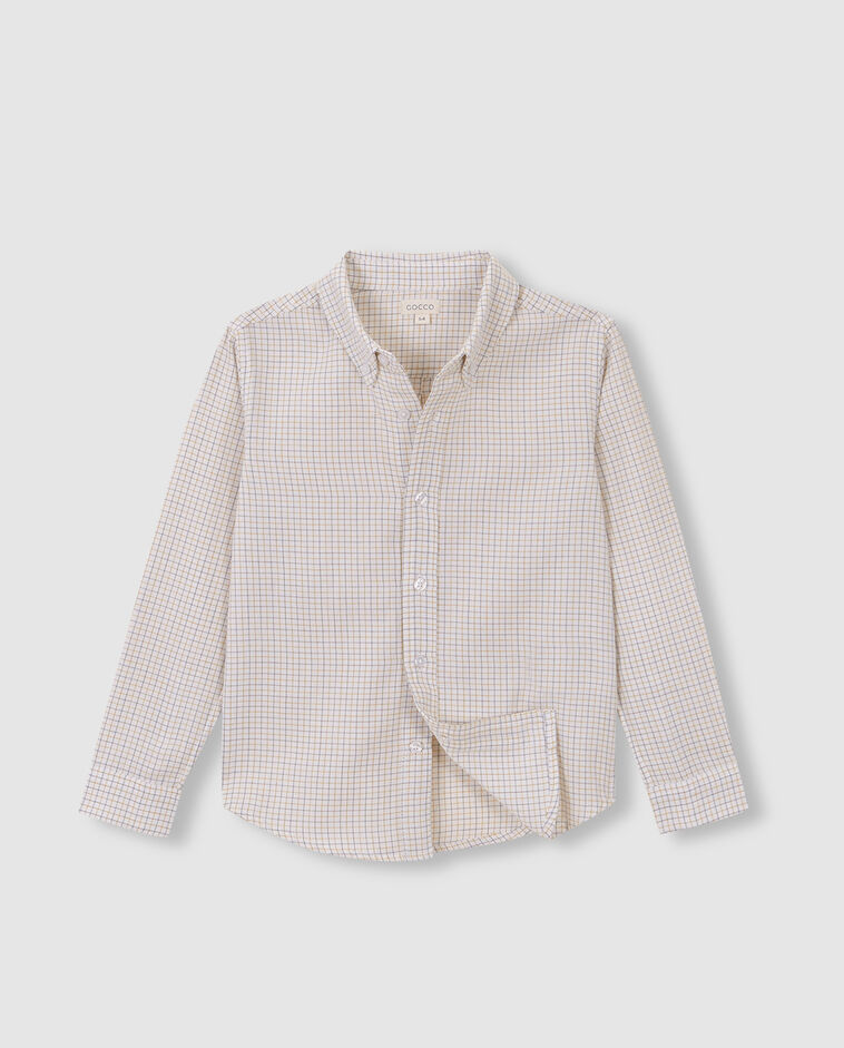 Camisa de cuadro ventana azul ni&ntilde;o