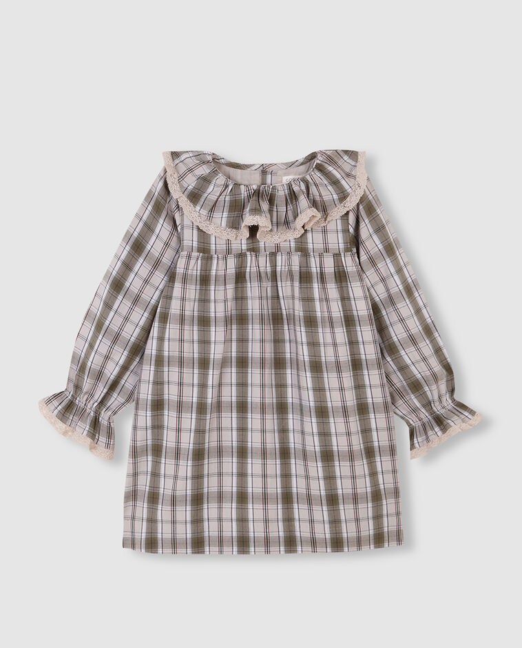 Vestido de cuadros escoceses piedra ni&ntilde;a