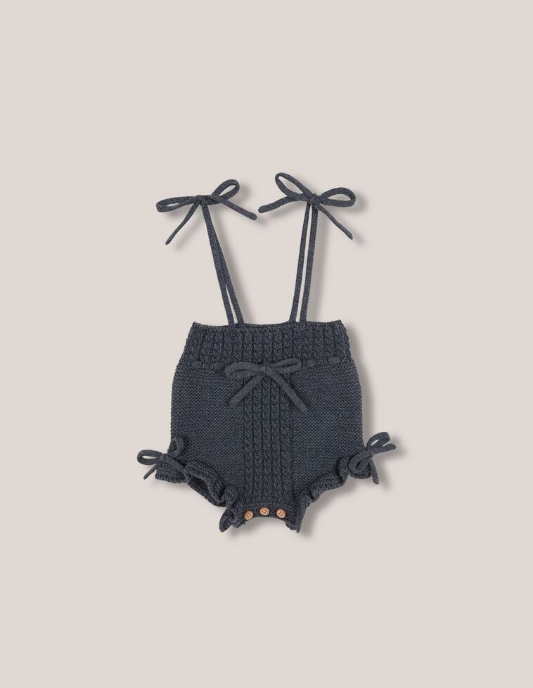 Bombacho de punto bobo con lana petróleo