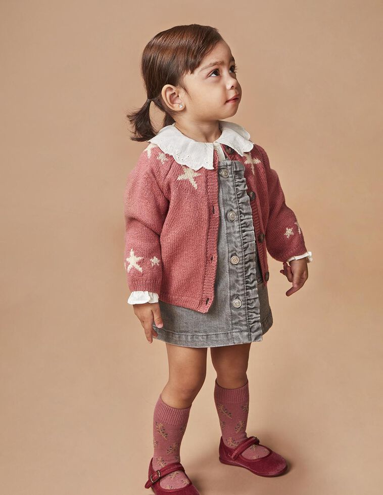 Chaqueta con estrellas rosa