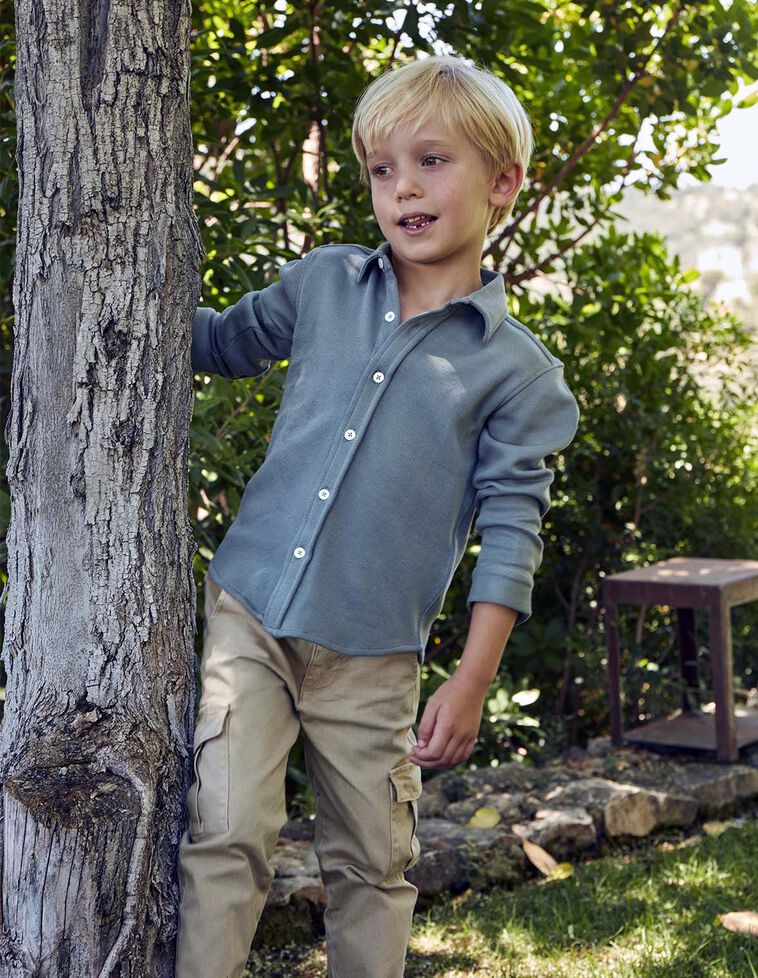 Camisa polo verde oscuro