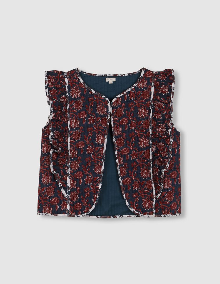 Chaleco acolchado para madre con volante verde