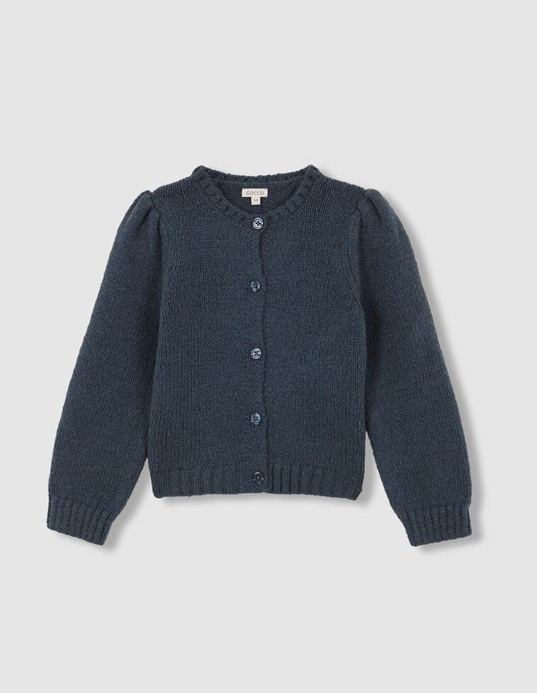 Chaqueta abullonada verde con lana